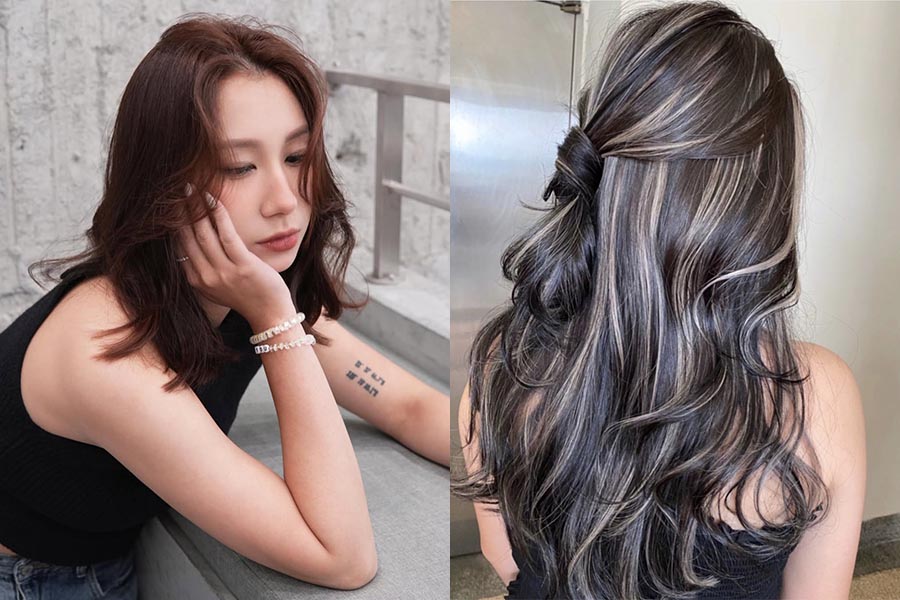 深棕髮色與高光挑染