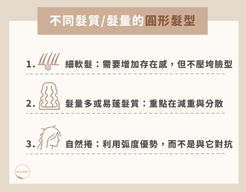 不同髮質、髮量的圓臉髮型建議