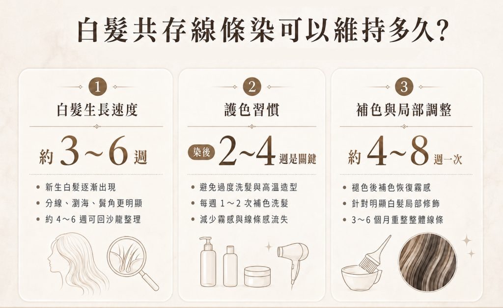 白髮共存線條染可以維持多久